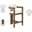 Meridian Furniture Ravina Cream Vegan Leather and Linen Textured Counter Stool
