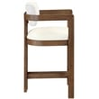 Meridian Furniture Ravina Cream Vegan Leather and Linen Textured Counter Stool