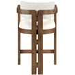 Meridian Furniture Ravina Cream Vegan Leather and Linen Textured Counter Stool