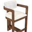 Meridian Furniture Ravina Cream Vegan Leather and Linen Textured Counter Stool
