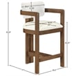 Meridian Furniture Ravina Cream Vegan Leather and Linen Textured Counter Stool