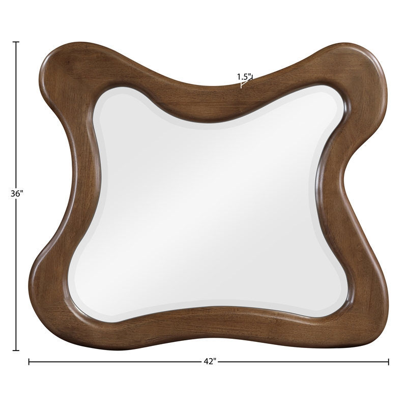 Meridian Furniture Verra Brown Solid Wood Mirror
