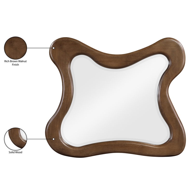 Meridian Furniture Verra Brown Solid Wood Mirror