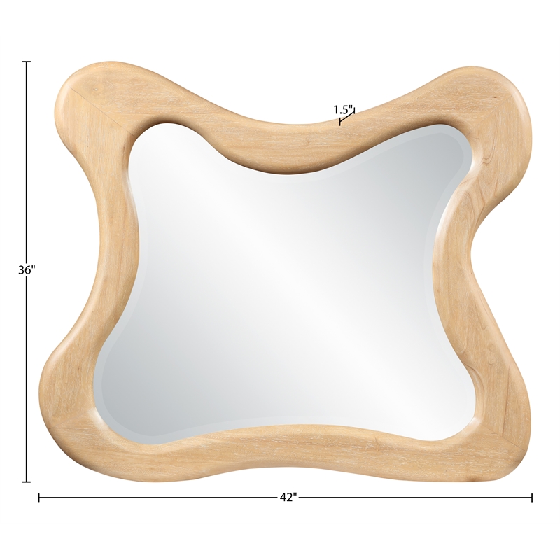 Meridian Furniture Verra Natural Solid Wood Mirror