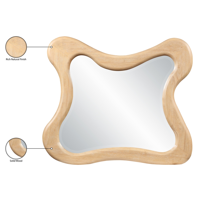 Meridian Furniture Verra Natural Solid Wood Mirror