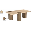 Meridian Furniture Ravenna Natural Genuine Travertine and Oak Wood Coffee Table