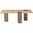 Meridian Furniture Ravenna Natural Genuine Travertine and Oak Wood Coffee Table
