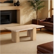Meridian Furniture Ravenna Natural Genuine Travertine and Oak Wood Coffee Table