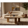 Meridian Furniture Ravenna Natural Genuine Travertine and Oak Wood Coffee Table
