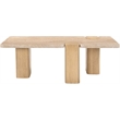 Meridian Furniture Ravenna Natural Genuine Travertine and Oak Wood Coffee Table