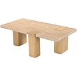 Meridian Furniture Ravenna Natural Genuine Travertine and Oak Wood Coffee Table