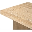 Meridian Furniture Ravenna Natural Genuine Travertine and Oak Wood End Table