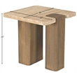 Meridian Furniture Ravenna Natural Genuine Travertine and Oak Wood End Table