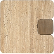 Meridian Furniture Ravenna Natural Genuine Travertine and Oak Wood End Table