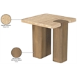 Meridian Furniture Ravenna Natural Genuine Travertine and Oak Wood End Table