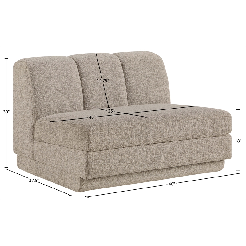 Meridian Furniture Modari Beige Fabric Upholstered Armless Chair