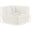 Meridian Furniture Modari Cream Fabric Upholstered Corner Chair