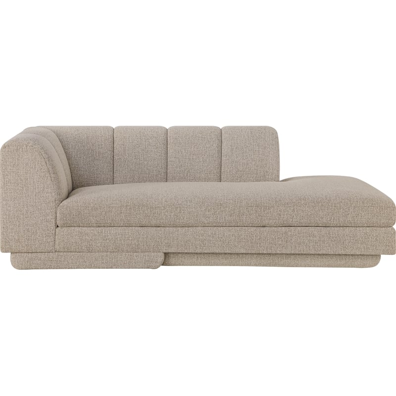 Meridian Furniture Modari Beige Fabric Upholstered Right Arm Chaise