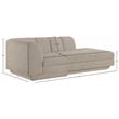 Meridian Furniture Modari Beige Fabric Upholstered Right Arm Chaise