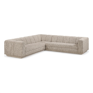 Meridian Furniture Modari Beige Fabric Upholstered 3pc. Modular Sectional