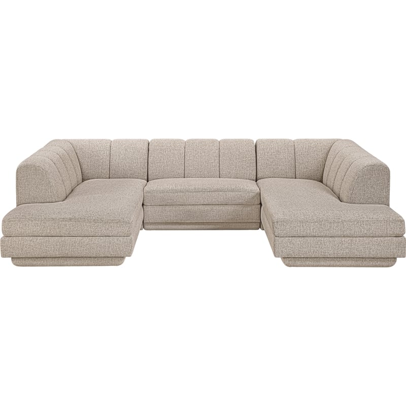 Meridian Furniture Modari Beige Fabric Upholstered 3pc. Modular Sectional
