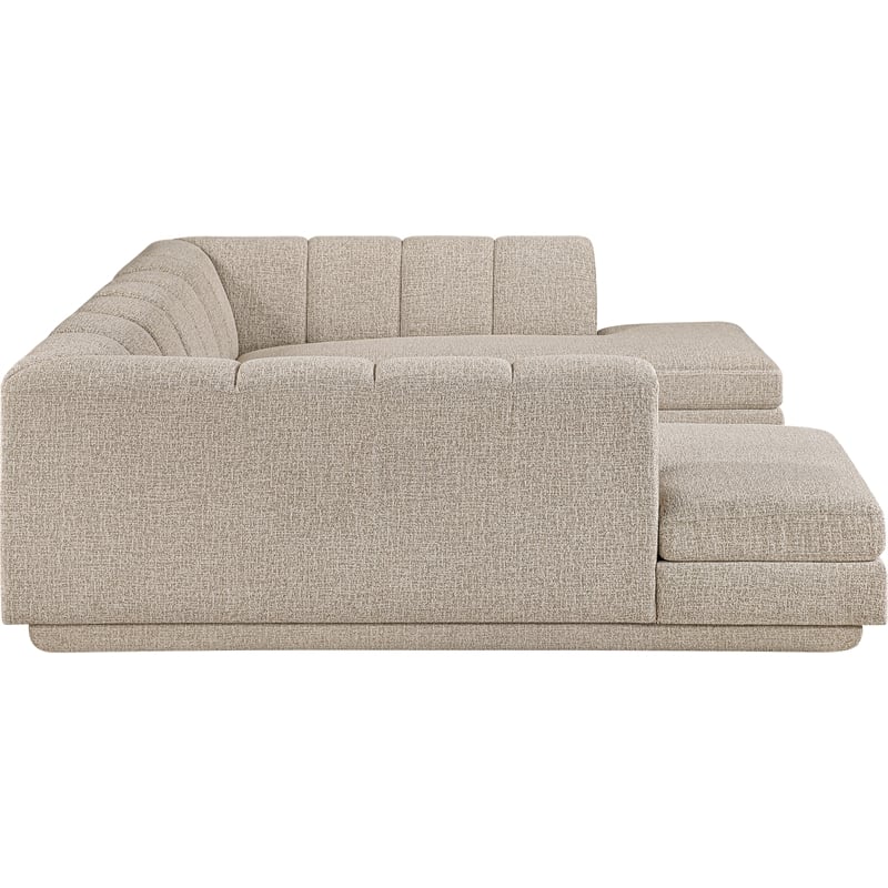 Meridian Furniture Modari Beige Fabric Upholstered 3pc. Modular Sectional