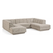 Meridian Furniture Modari Beige Fabric Upholstered 3pc. Modular Sectional