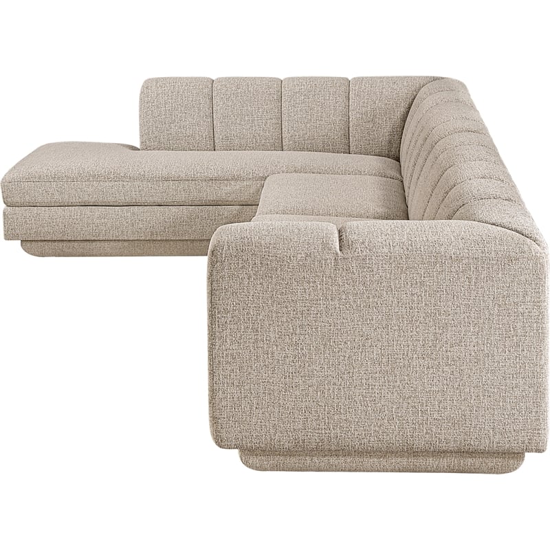Meridian Furniture Modari Beige Fabric Upholstered 3pc. Modular Sectional