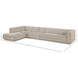 Meridian Furniture Modari Beige Fabric Upholstered 3pc. Modular Sectional