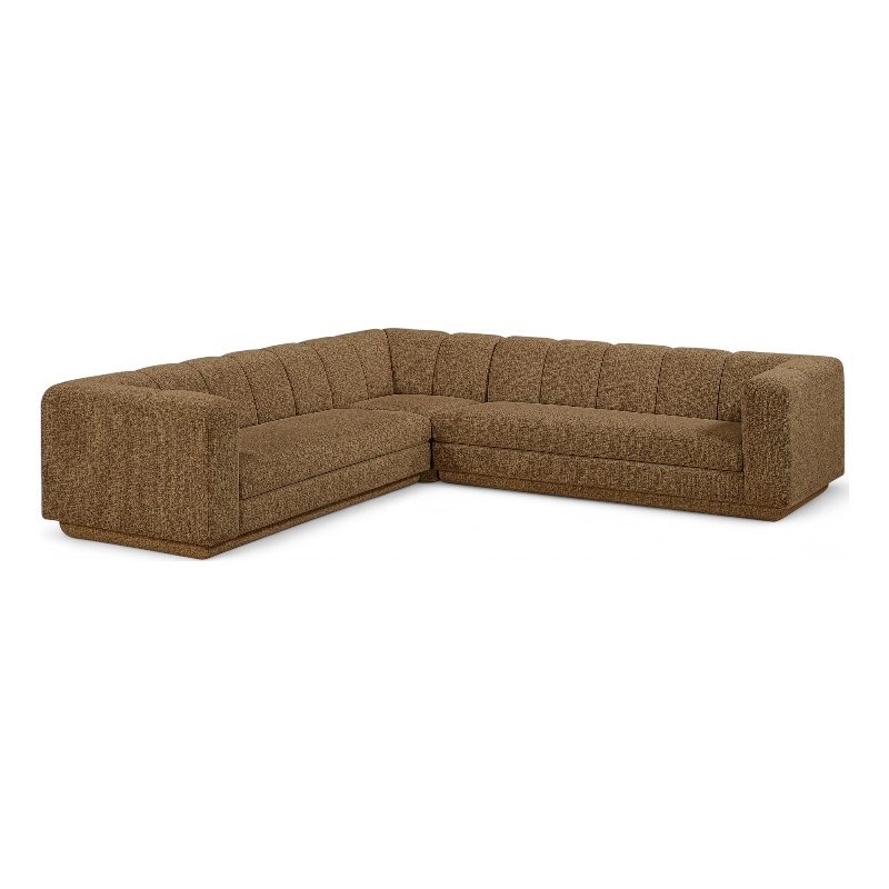 Meridian Furniture Modari Brown Fabric Upholstered 3pc. Modular Sectional