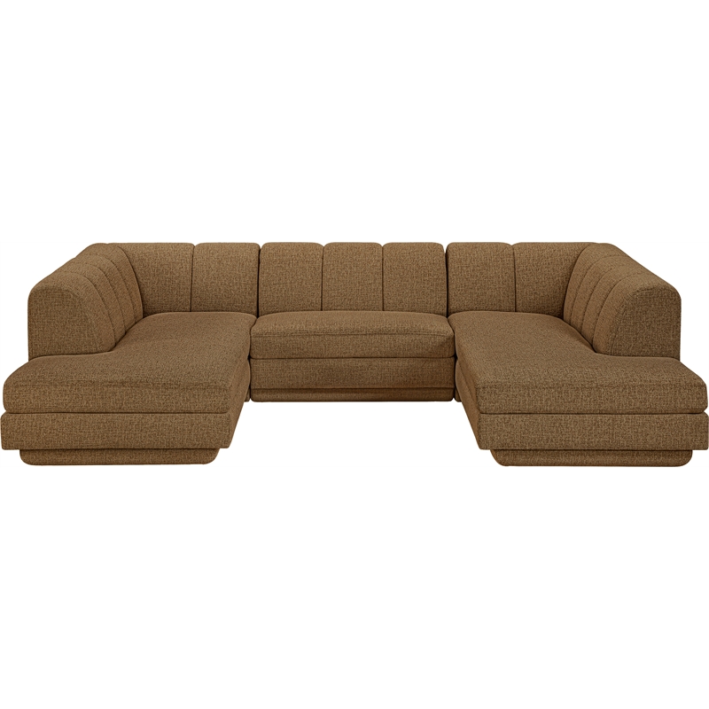 Meridian Furniture Modari Brown Fabric Upholstered 3pc. Modular Sectional