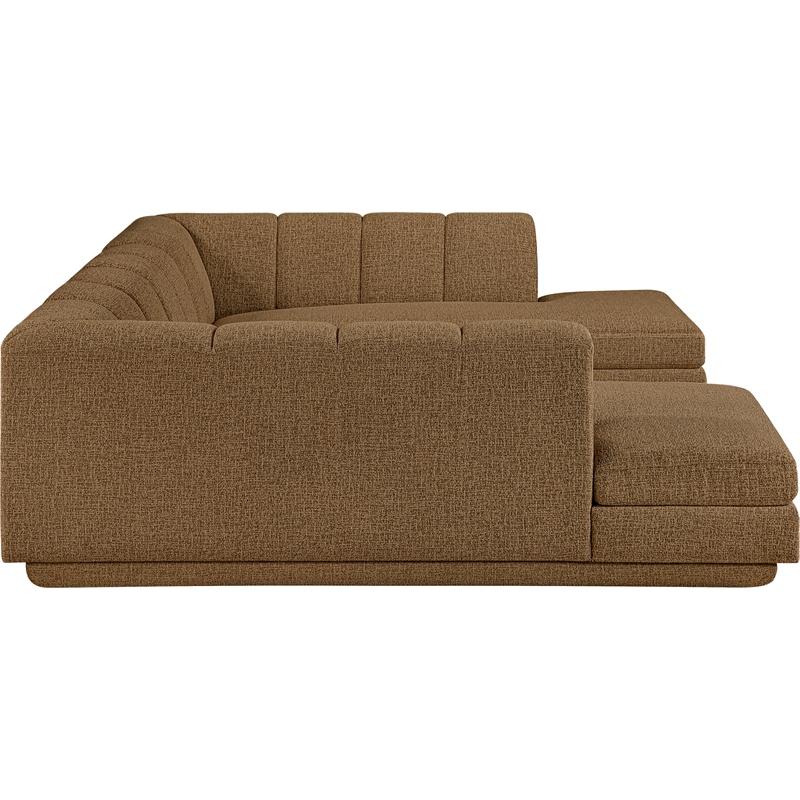 Meridian Furniture Modari Brown Fabric Upholstered 3pc. Modular Sectional