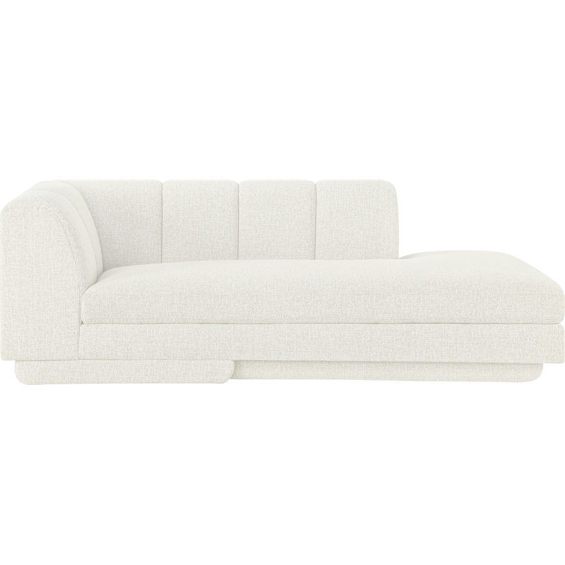 Meridian Furniture Modari Cream Fabric Upholstered Right Arm Chaise
