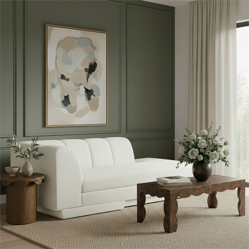 Meridian Furniture Modari Cream Fabric Upholstered Right Arm Chaise