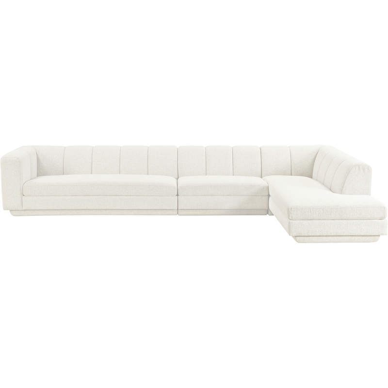 Meridian Furniture Modari Cream Fabric Upholstered 3pc. Modular Sectional