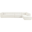 Meridian Furniture Modari Cream Fabric Upholstered 3pc. Modular Sectional