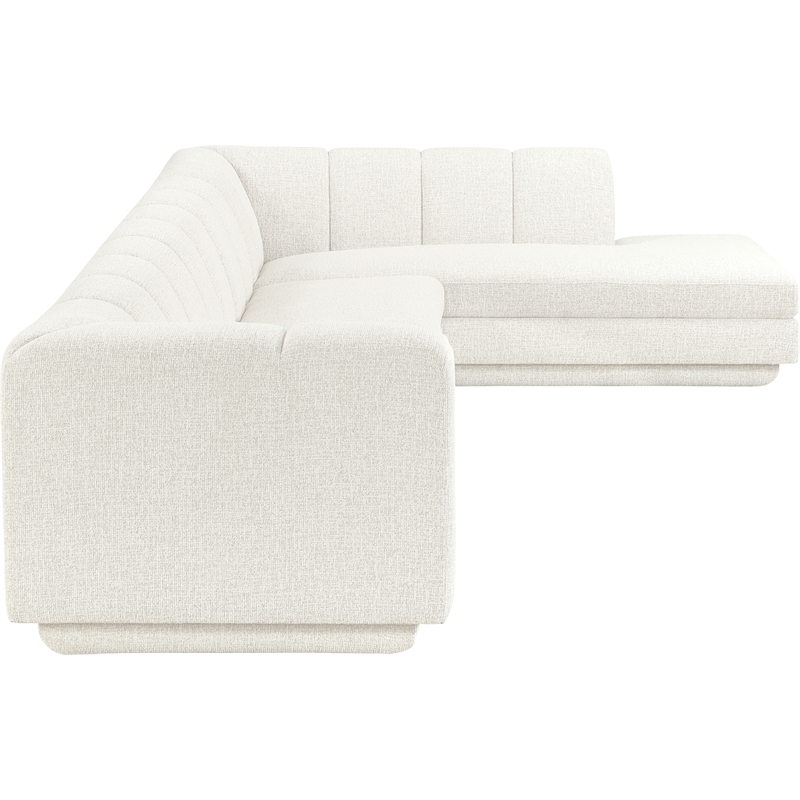 Meridian Furniture Modari Cream Fabric Upholstered 3pc. Modular Sectional