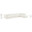 Meridian Furniture Modari Cream Fabric Upholstered 3pc. Modular Sectional