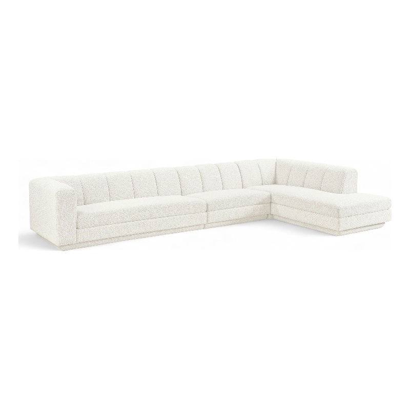Meridian Furniture Modari Cream Fabric Upholstered 3pc. Modular Sectional