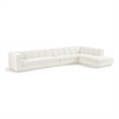 Meridian Furniture Modari Cream Fabric Upholstered 3pc. Modular Sectional
