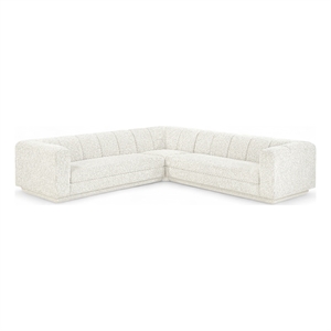 Meridian Furniture Modari Cream Fabric Upholstered 3pc. Modular Sectional