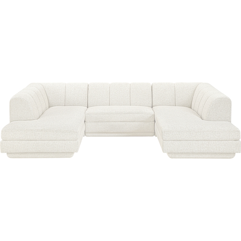Meridian Furniture Modari Cream Fabric Upholstered 3pc. Modular Sectional