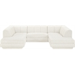 Meridian Furniture Modari Cream Fabric Upholstered 3pc. Modular Sectional