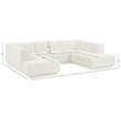 Meridian Furniture Modari Cream Fabric Upholstered 3pc. Modular Sectional