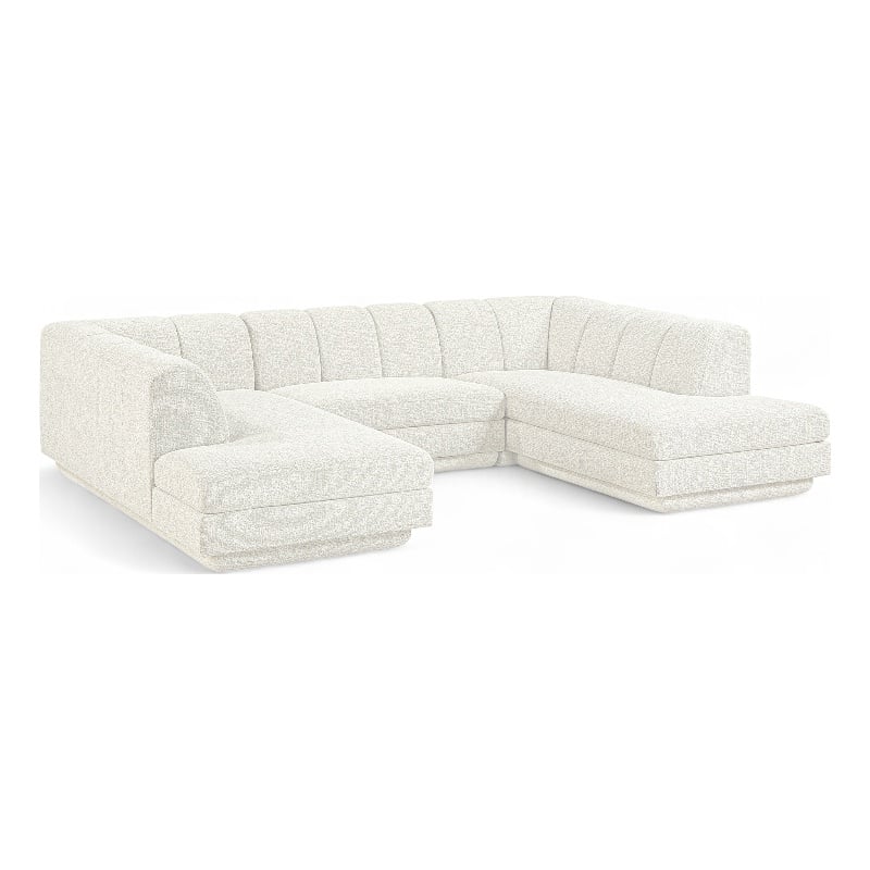 Meridian Furniture Modari Cream Fabric Upholstered 3pc. Modular Sectional