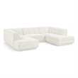 Meridian Furniture Modari Cream Fabric Upholstered 3pc. Modular Sectional