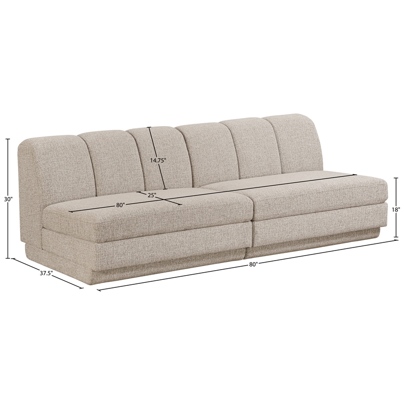 Meridian Furniture Modari Beige Fabric Upholstered 2pc. Modular Sofa