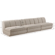 Meridian Furniture Modari Beige Fabric Upholstered 3pc. Modular Sofa