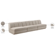 Meridian Furniture Modari Beige Fabric Upholstered 3pc. Modular Sofa