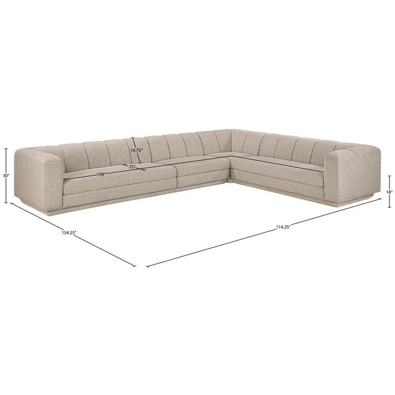 Meridian Furniture Modari Beige Fabric Upholstered 4pc. Modular Sectional